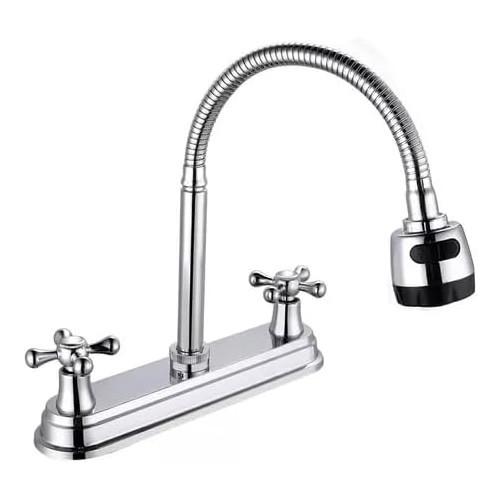 MEZCLADORA P/FREGADERO EKON CUELLO FLEXIBLE CON SPRAY