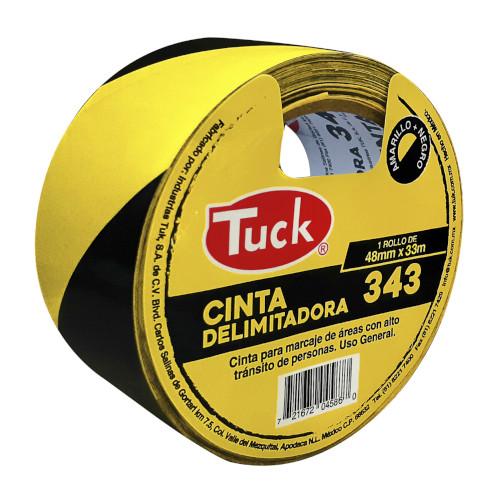 CINTA DELIMITADORA DE AREAS AMARILLO Y NEGRO 48 mm X 33 m, 340 TUK