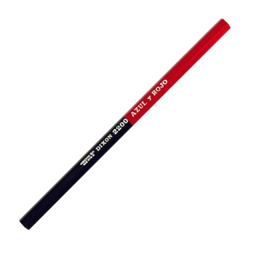 LAPIZ BICOLOR GRUESO AZUL Y ROJO DIXON