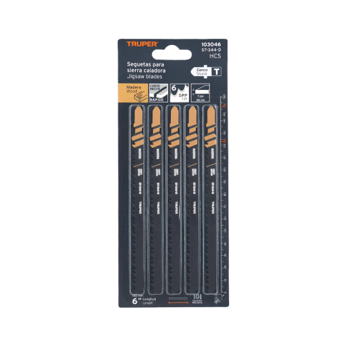 BLISTER 5 SEGUETAS T 6 DPP HCS CORTE RECTO RAPIDO/MADERA