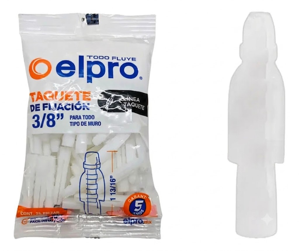 BOLSA C/50 TAQUETE 3/8 PLASTICO ELPRO
