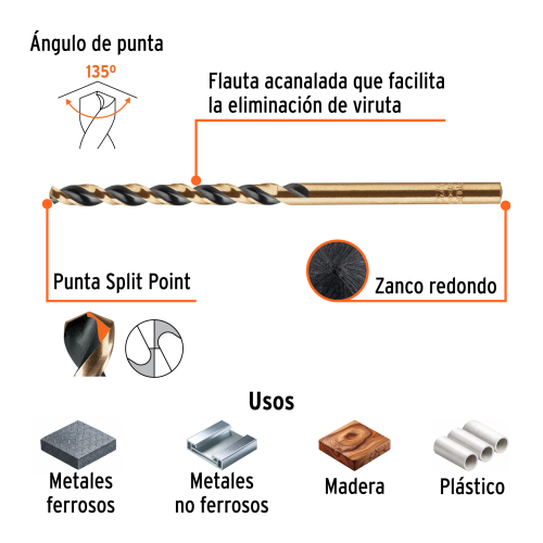 BROCA ALTA VELOC 5/32 TURBO STEEL TRUPER