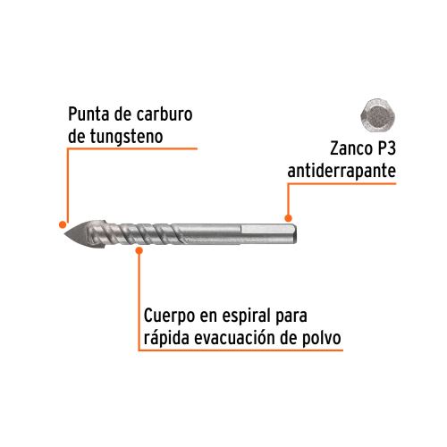 BROCA PARA VIDRIO Y AZULEJO 1/2, TRUPER EXPERT