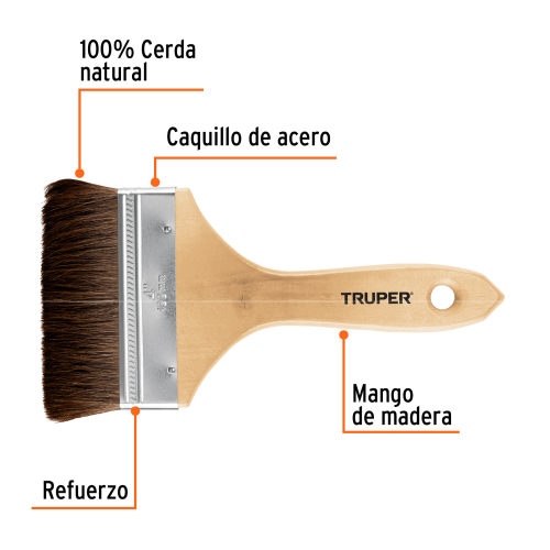 BROCHA PELO DE CAMELLO DE 4 CON MANGO DE MADERA, TRUPER