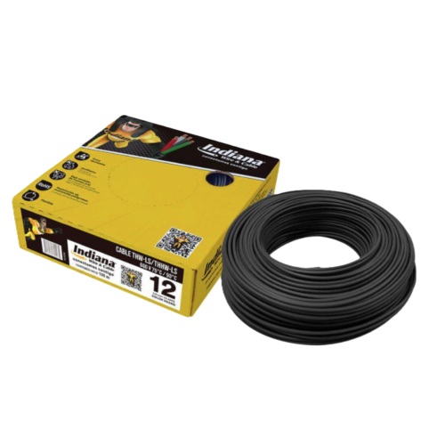 CAJA DE CABLE  THW C-12 NEGRO INDIANA