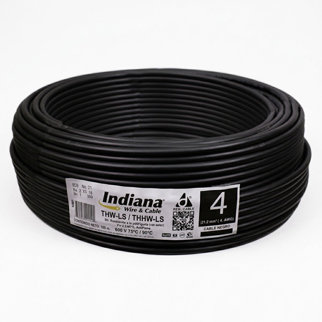 CAJA DE CABLE  THW C-4 NEGRO INDIANA