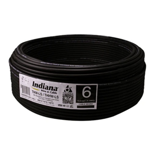 CAJA DE CABLE THW CALIBRE 6 NEGRO INDIANA