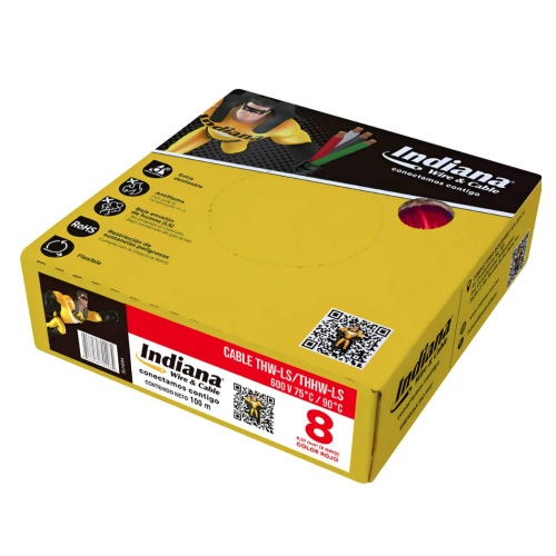 CAJA DE CABLE  THW C-8 ROJO INDIANA