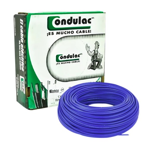 CAJA DE CABLE THW CALIBRE 10 AZUL CONDULAC