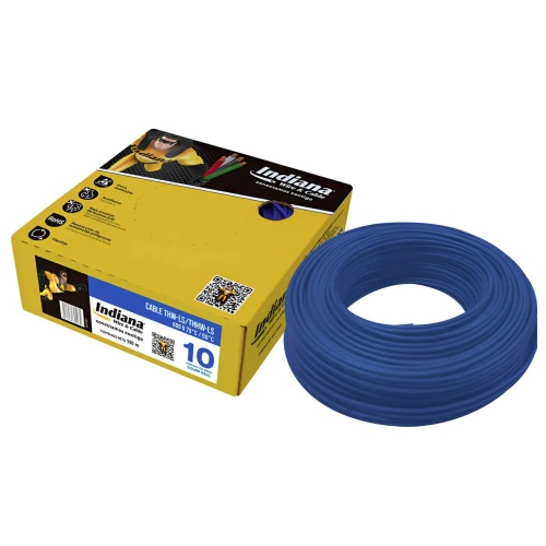 CAJA DE CABLE THW CALIBRE 10 AZUL INDIANA
