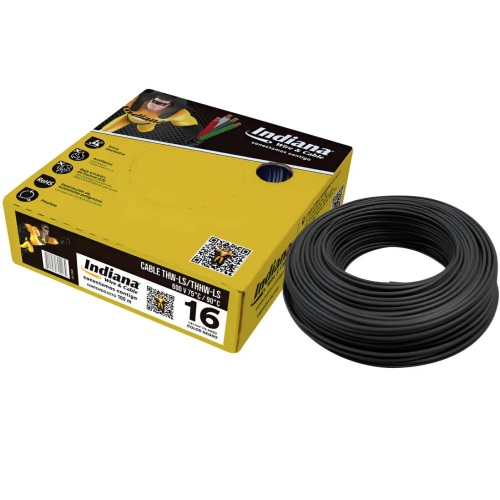CAJA DE CABLE THW C-16 NEGRO INDIANA