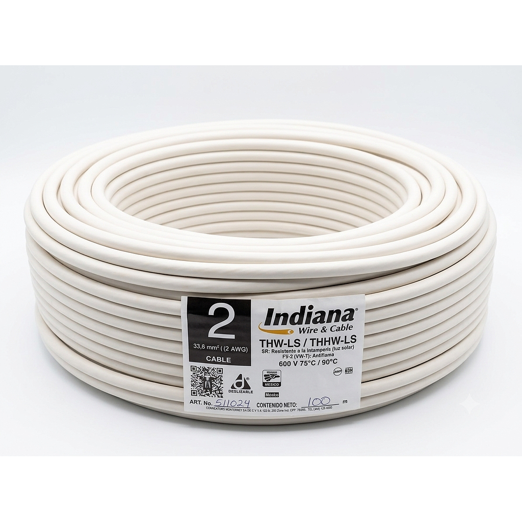 CAJA DE CABLE THW C-2 BLANCO INDIANA