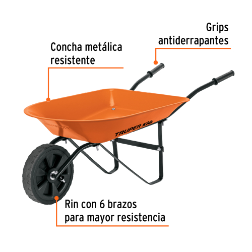 CARRETILLA PARA NIÑOS CONCHA METALICA TR
