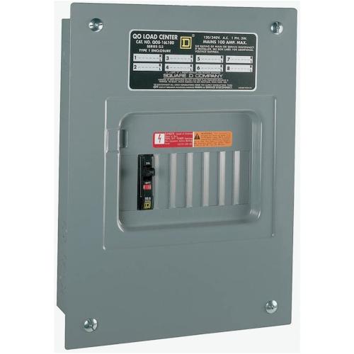 CENTRO DE CARGA DE ZAPATAS 100 A  MONOFASICO  8 POLOS  GABINETE EMPOTRAR  QO816L100F SQUARE D