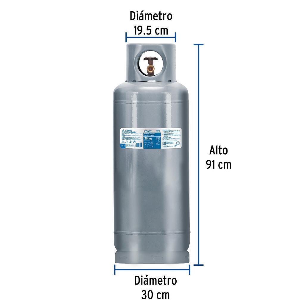 CILINDRO PORTÁTIL PARA GAS LP, 20KG (44LB) FOSET