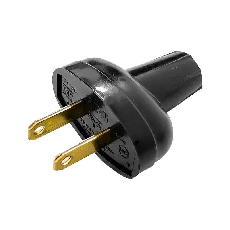 CLAVIJA SENCILLA DE POLOVINILO NEGRO DE 15 A / 127 V ROYER