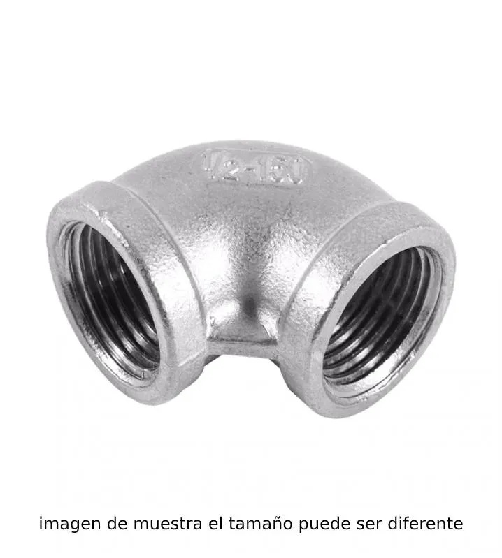 CODO ACERO INOXIDABLE ROSCABLE 2X90º CEDULA 40 T304