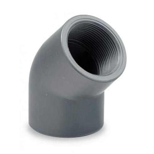 CODO PVC ROSCABLE 11/2 X 45º CEDULA 80