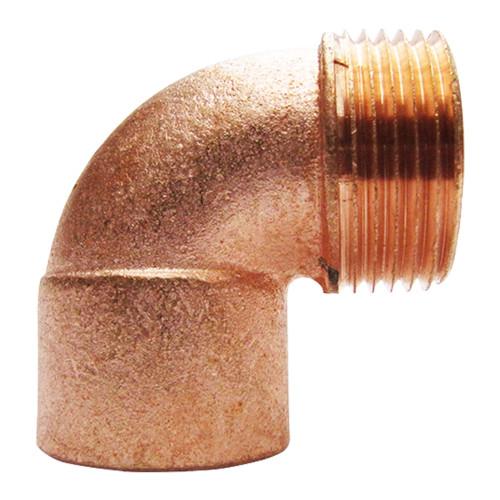 CODO ROSCA EXTERNA 11/2 X 90º COBRE