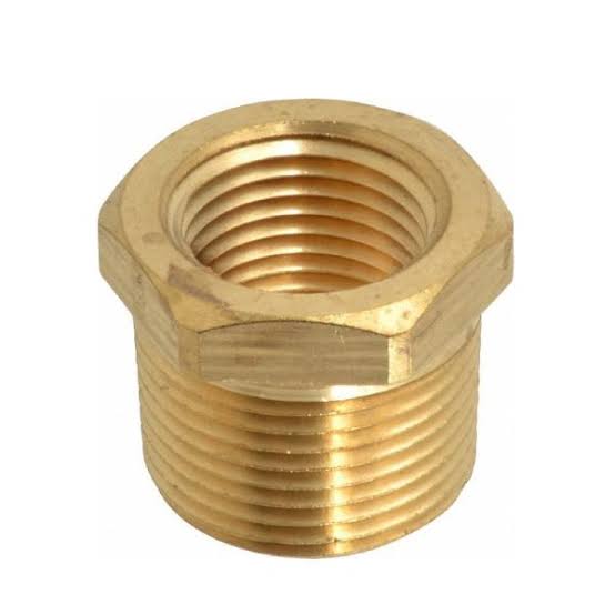 COPLE BUSHING ROSCA EXTERIOR A INTERIOR DE 1" X 3/4" LATON