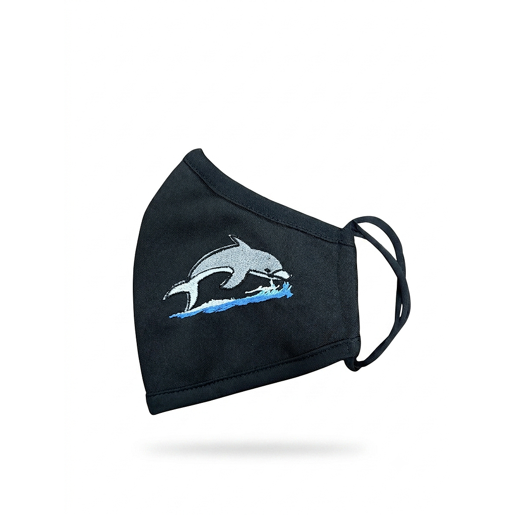 CUBREBOCA BORDADO CON LOGO DELFIN