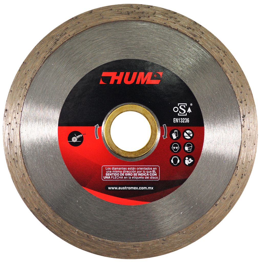 DISCO DIAMANTE RIN CONTINUO DE 4" PARA CORTE DE GRANITO Y MARMOL HUM AUSTROMEX