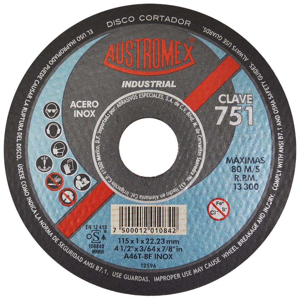 DISCO P/ACE INOX 41/2 INDUSTRIAL AUSTROMEX