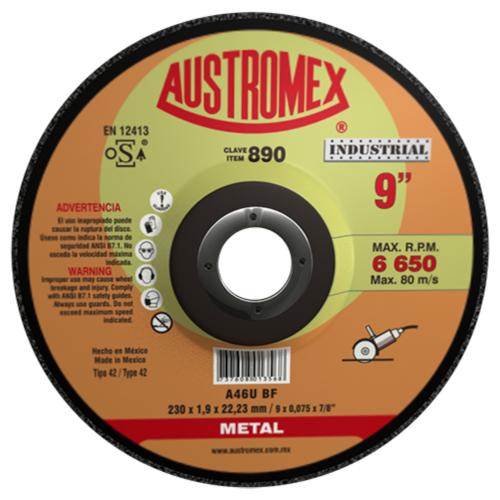 DISCO ABRASIVO DE 9" PARA CORTE DE METAL INDUSTRIAL AUSTROMEX
