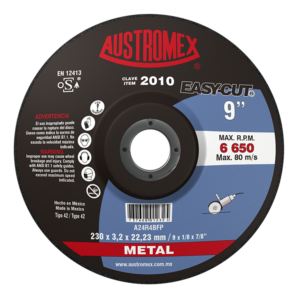 DISCO P/CORTE METAL 9 M-2010 AUSTROMEX