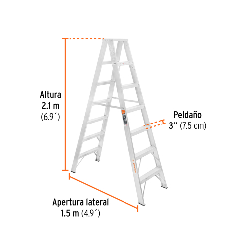 ESCALERA TIJERA DOBLE 6 PELDAÑOS TRUPER