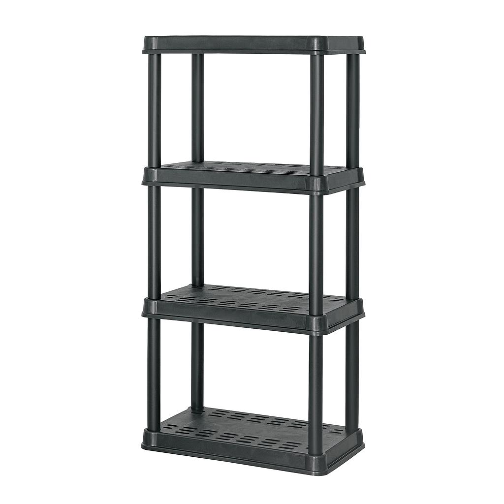 ESTANTE PLÁSTICO 4 REPISAS CAPACIDAD 45 kg  61 X 38 X 125 cm  PRETUL