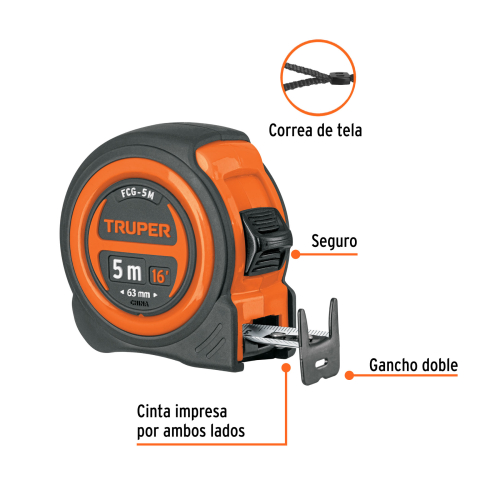 FLEXOMETRO COMPACTO 5MT TRUPER