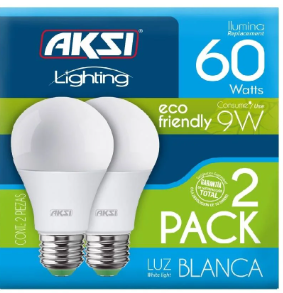 FOCO LED 2PACK 9W LUZ BLANCA AKSI