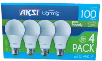 FOCO LED 4PACK 15W LUZ BLANCA AKSI