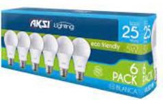FOCO LED 6PACK 9W ECO LUZ BLANCA AKSI