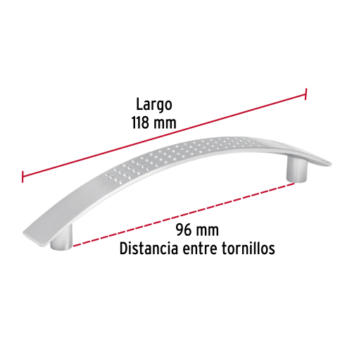 JALADERA DE 96 mm LINEA CONTEMPO NIQUEL HERMEX