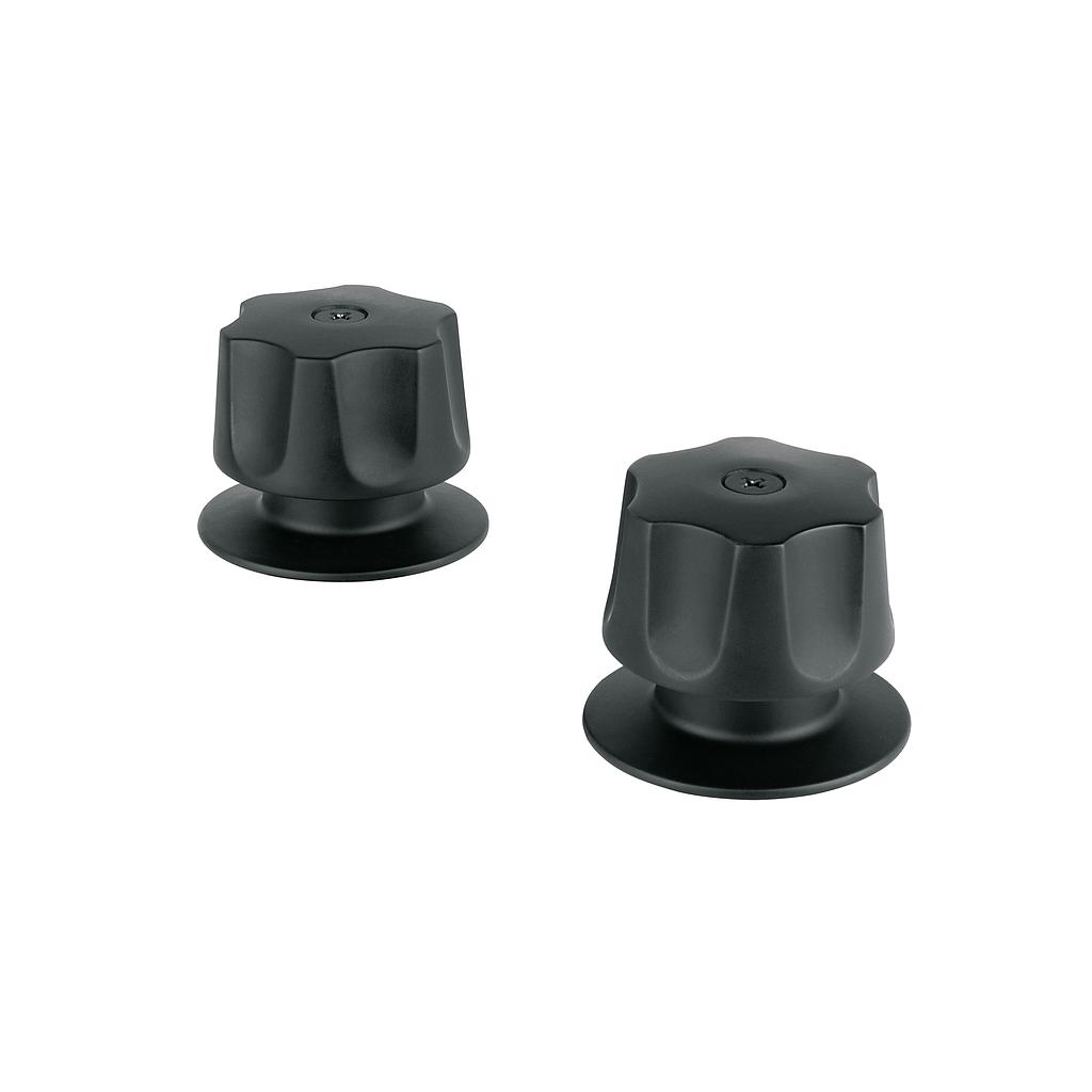 JUEGO DE 2 MANERALES HEXAGONALES METALICOS NEGRO PARA REGADERA FOSET BASIC