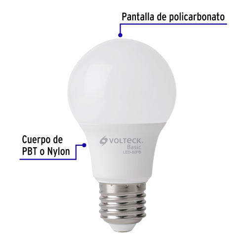 LAMPARA LED 8W A19 LUZ DIA VOLTECK BASIC