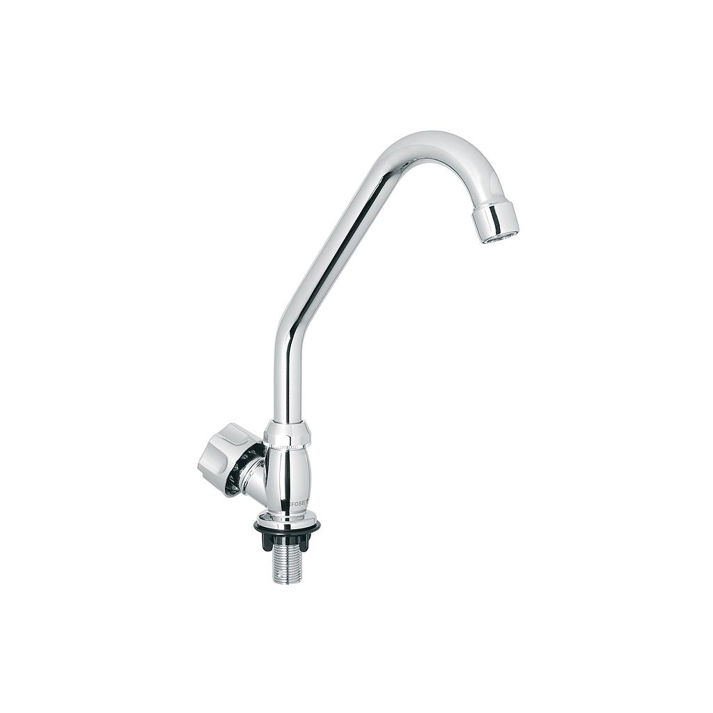 LLAVE INDIVIDUAL DE PLASTICO ABS PARA FREGADERO CUELLO CORTO HEXAGONAL FOSET BASIC
