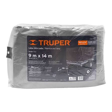 LONA DE POLIETILENO REFORZADA 9 m X 14 m GRIS 180 g/m2 TRUPER