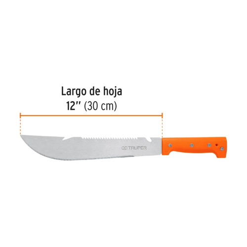 MACHETE RAMBO 12" CACHA REMACHADA NARANJA TRUPER