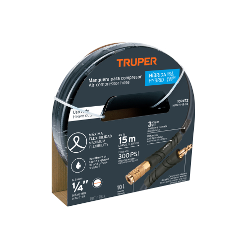 MANGUERA HIBRIDA 15M 1/4 P/COMPRESOR TR