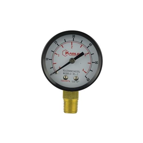 MANOMETRO 2 4 kg 60 PSI 1/4 NPT MODELO 60-2 KARLEN (14MANOME009CW)
