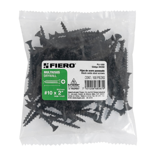 BOLSA DE 100 PIJAS #10 X 2" CABEZA PLANA PHILLIPS MULTIUSOS FIERO
