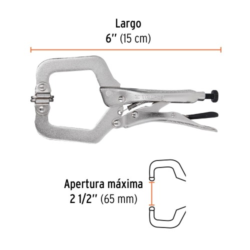 PINZA DE PRESION 6" TIPO "C" CON MORDAZA AUTOAJUSTABLE