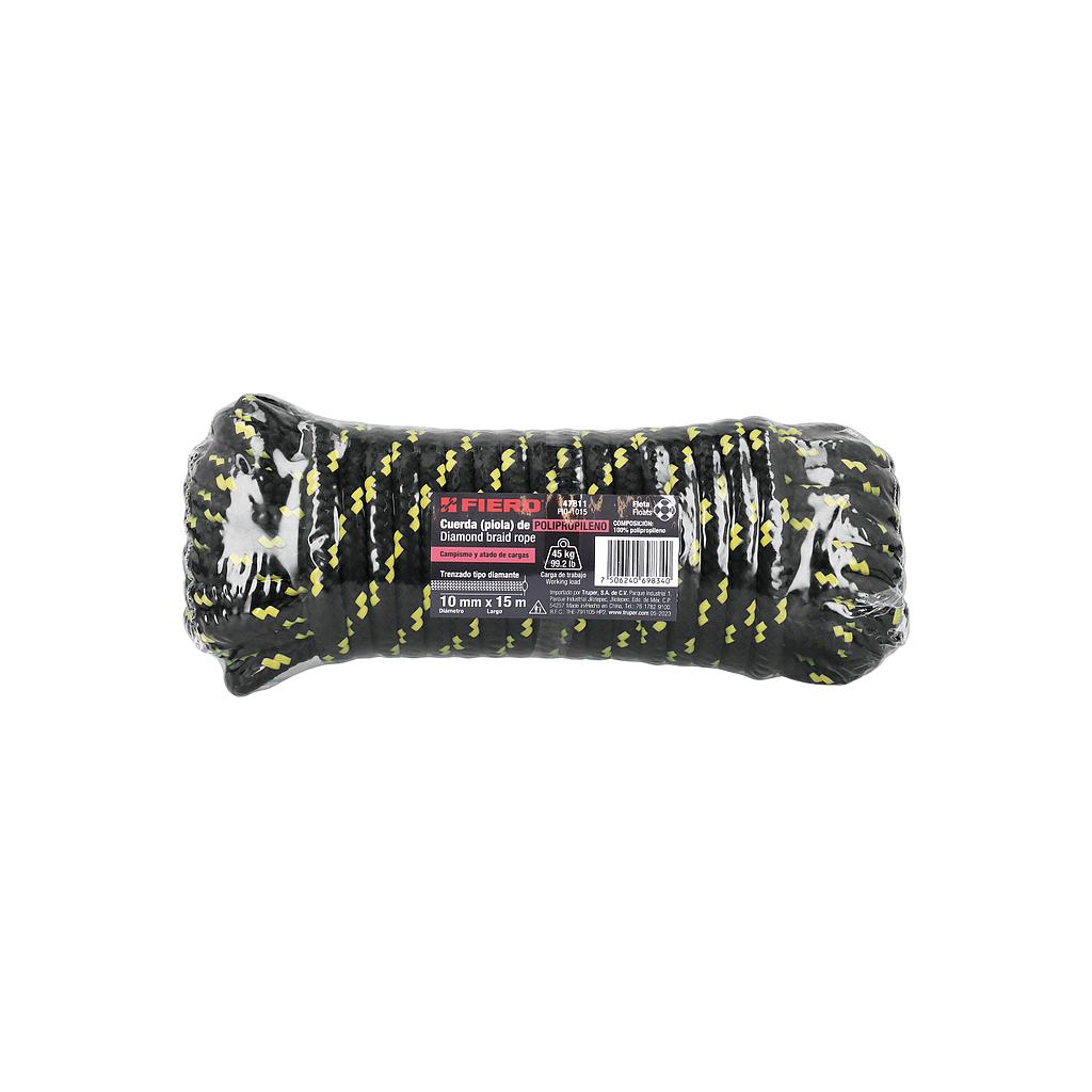 PIOLA DE POLIPROPILENO TRENZADA DE 10 mm X 15 m EN MADEJA FIERO