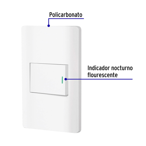 PLACA ARMADA BLANCA 1 INTERRUPTOR 1.5 MODULOS LISBOA VOLTECK