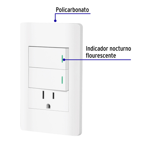 PLACA ARMADA BLANCA 2 INTERRUPTORES Y CONTACTO 1 MOD,LISBOA