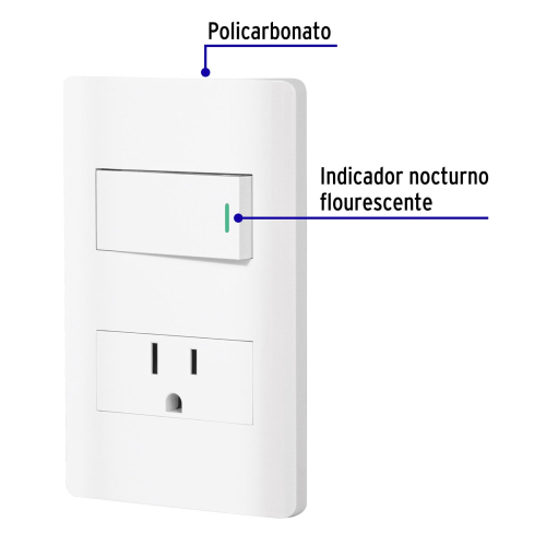PLACA ARMADA BLANCA INTERRUPTOR Y CONTACTO 1 MÓDULO, LISBOA