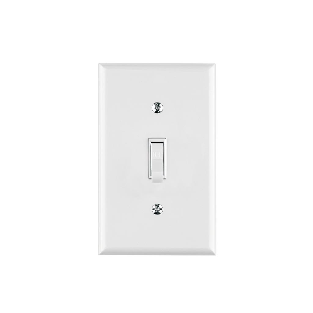 PLACA ARMADA INTERRUPTOR SENCILLO  LÍNEA STANDARD  BLANCO